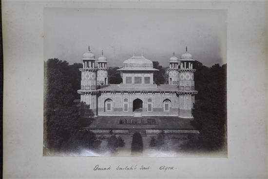 A late Victorian album of photographic views of India, each 8.25 x 10.75in.